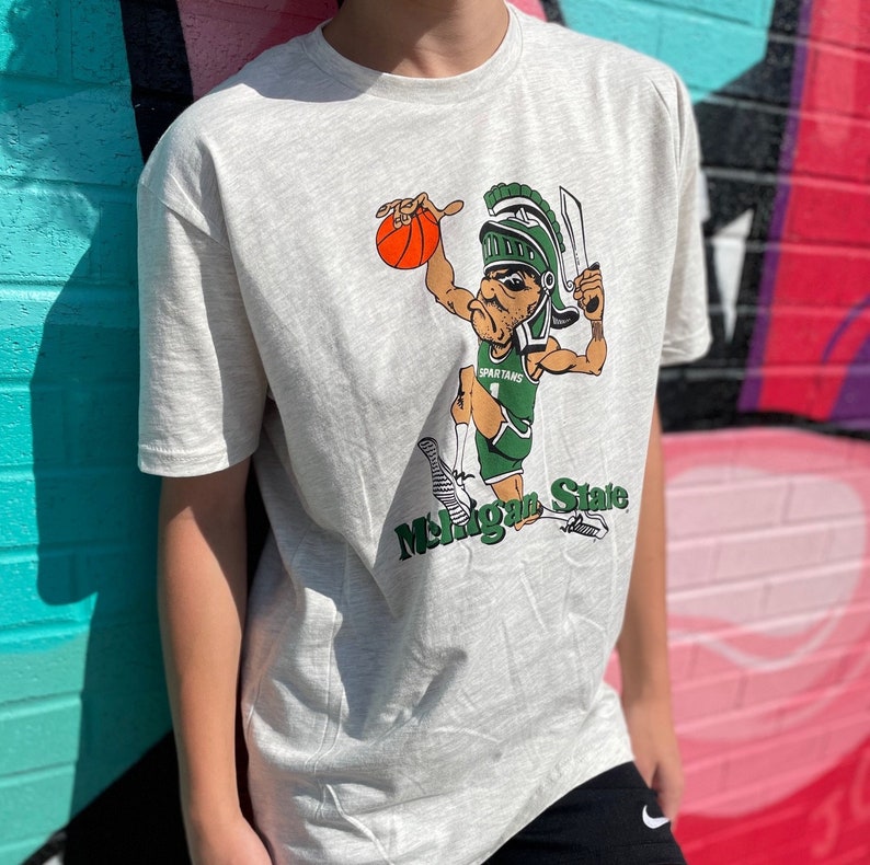 Vintage Michigan State Spartans Dunking Gruff Sparty Shirt Or Hoodie Sweatshirt, Retro Msu Apparel - Image 3