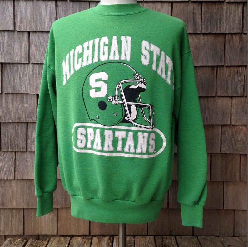 Vintage Michigan State Spartans Football Sweatshirt, Msu Sweatshirt, Vintage College Shirt, T-Shirt, Hoodie