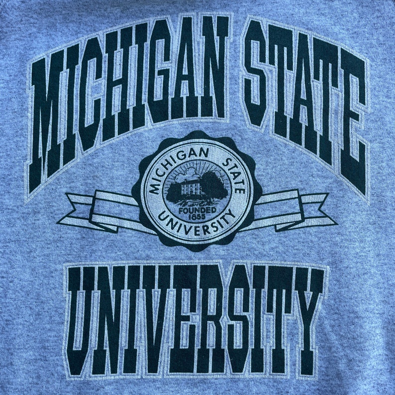 Vintage Michigan State University Crew Sweatshirt With Classic Logo - Image 2