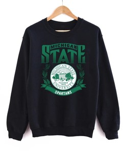 Vintage Michigan State University Sweatshirt Hoodie Shirt, Retro Msu Apparel Gift
