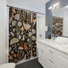 Vintage Mushroom Print Bathroom Curtain, Gothic Midcentury Modern Shower Curtain, Boho Mushroom Shower Curtain