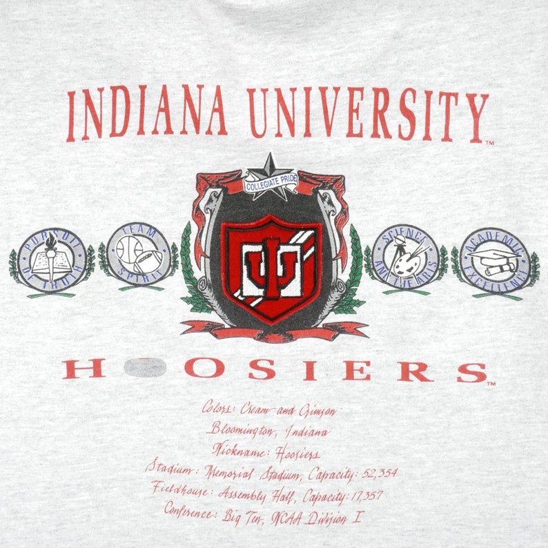 Vintage Ncaa Indiana Hoosiers Big Logo T-Shirt, Indiana University Bloomington, Unisex Shirt, Vintage Shirt - Image 2