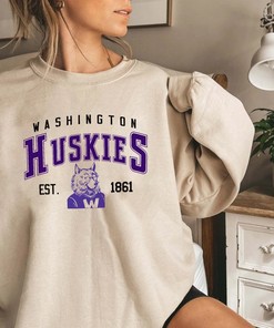 Vintage Ncaa Washington Huskies Est 1861 Sweatshirt, College Football, Ncaa Shirt, Vintage Shirt