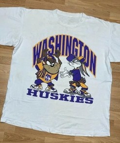 Vintage Ncaa Washington Huskies Looney Tunes T-Shirt, University Of Washington, Vintage Shirt