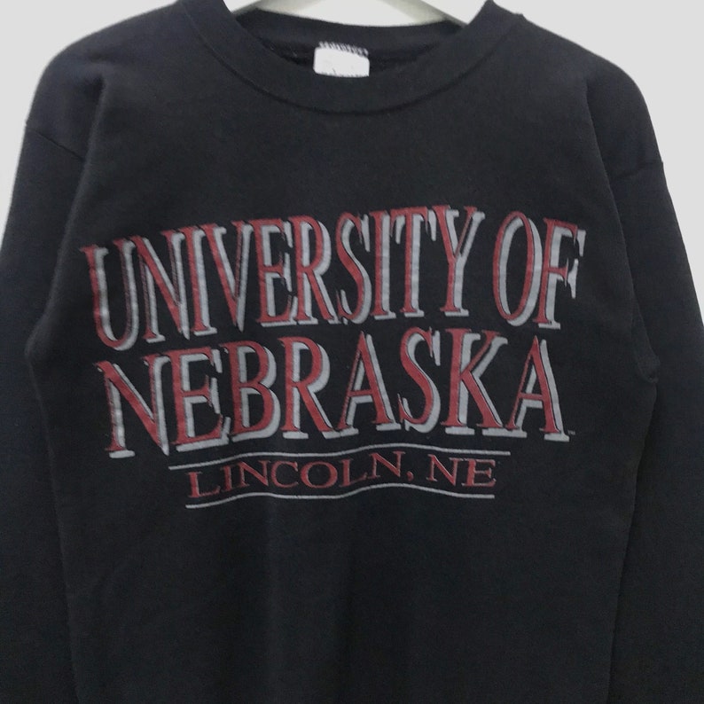 Vintage Nebraska Crewneck Lincoln University Nebraska Sweater Big Spellout Nebraska Sweatshirt - Image 3