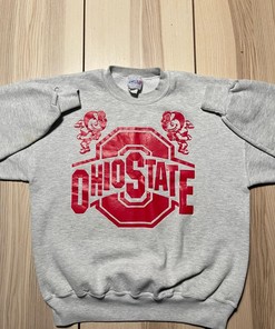 Vintage Ohio State Buckeyes Brutus Logo Crewneck Sweater Full Size Gifts For Fans With T-Shirt Option