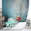 Vintage Old Truck Christmas Shower Curtain with Holiday Bathroom Decor