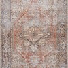 Vintage Oriental Medallion Area Rug - Terra Cotta, Brick Red, Brown, Orange, Blue - Living Room Bedroom Décor
