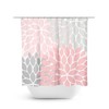 Vintage Pink and Gray Floral Shower Curtain, Retro Style Bath Curtain for Girls Bathroom with Unique Design