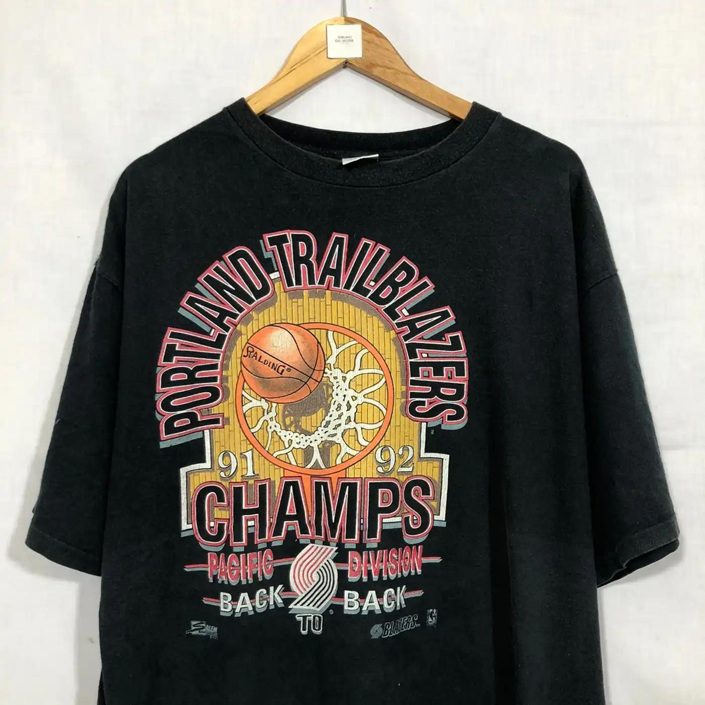 Vintage Portland Trail Blazer Champs Pacific Division Sweatshirt Pullover Hoodie Reprinted Gift For Bna Fans