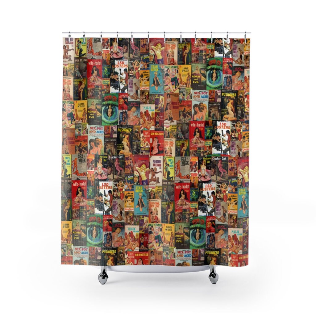 Vintage Pulp Novel Montage Disney Blanket Shower Curtain
