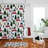 Vintage Red Car Christmas Shower Curtain with Christmas Bath Accessories