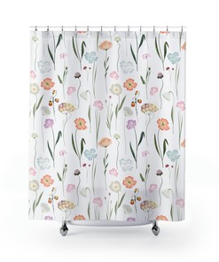 Vintage Shower Curtain - Botanical with Cute and Chic Shower Curtain Boho Styles for a Farmhouse Chic Look