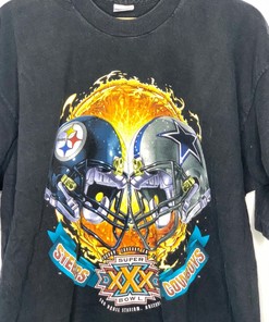 Vintage Steelers Vs. Cowboys 1996 Super Bowl T-Shirt Sweatshirt Pullover Hoodie Reprinted Gift For Nfl Fans