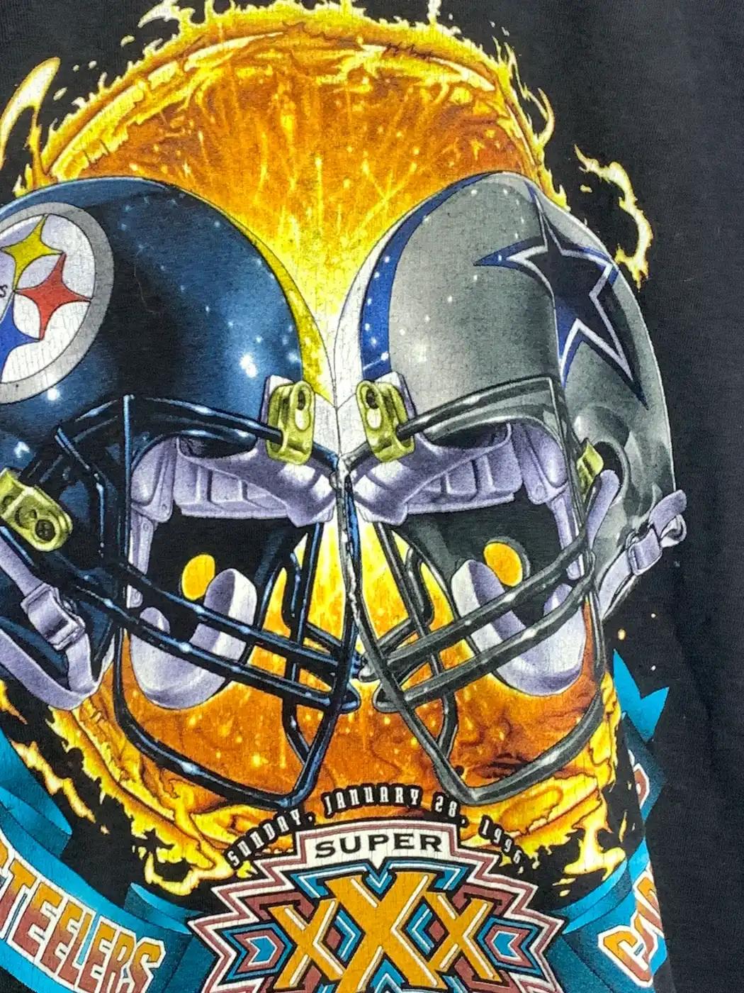 Vintage Steelers Vs. Cowboys 1996 Super Bowl T-Shirt Sweatshirt Pullover Hoodie Reprinted Gift For Nfl Fans - Image 2