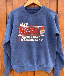 Vintage Style 1988 Ncaa Final Four Tournament Kansas City Crewneck Sweatshirt, Ncaa Kansas City Sweater
