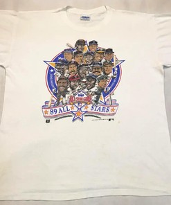 Vintage Style 1989 Mlb All Star Game Caricature Apparel For Fans