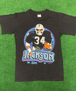 Vintage Style 1990 Bo Jackson Raiders Football T-Shirt Sweatshirt Pullover Hoodie Gift For Oakland Raiders Fans