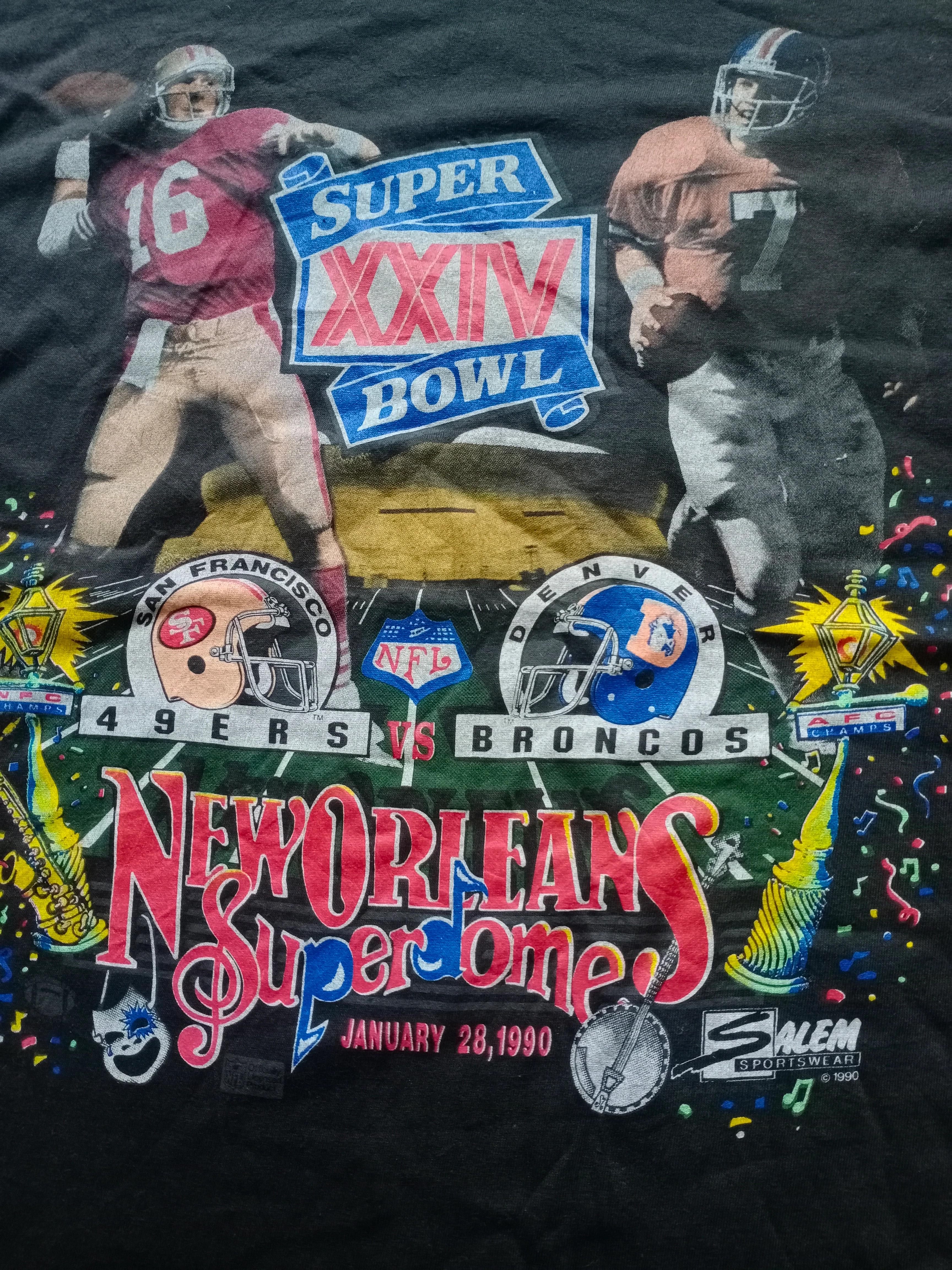 Vintage Style 1990 NFL Super Bowl 49Ers Denver Broncos Sweatshirt T-shirt Ideal Gift for NFL Fans - Image 2