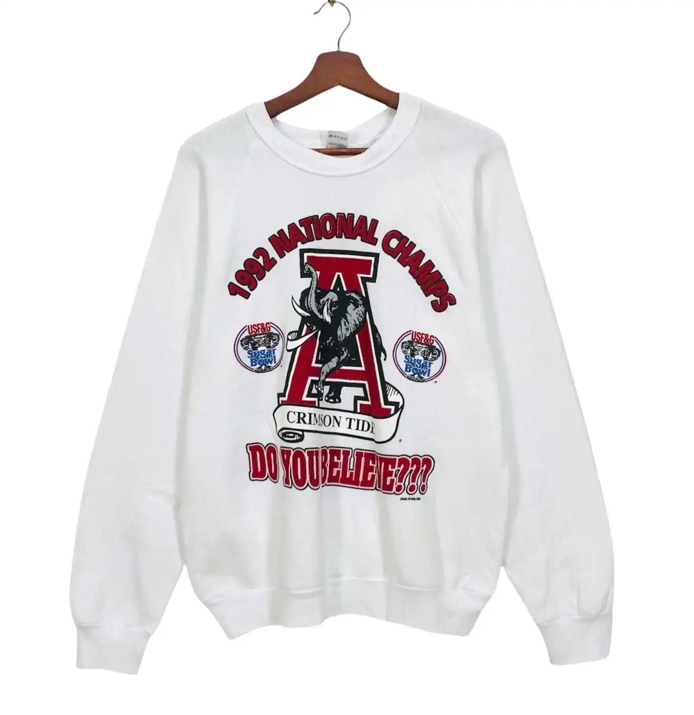 Vintage Style 1992 National Champs Alabama Crimson Tide Footbal Sweatshirt Hoodie Football Game Day T-Shirt Lover