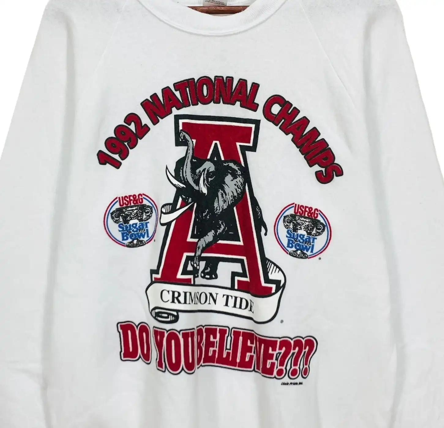 Vintage Style 1992 National Champs Alabama Crimson Tide Footbal Sweatshirt Hoodie Football Game Day T-Shirt Lover - Image 2