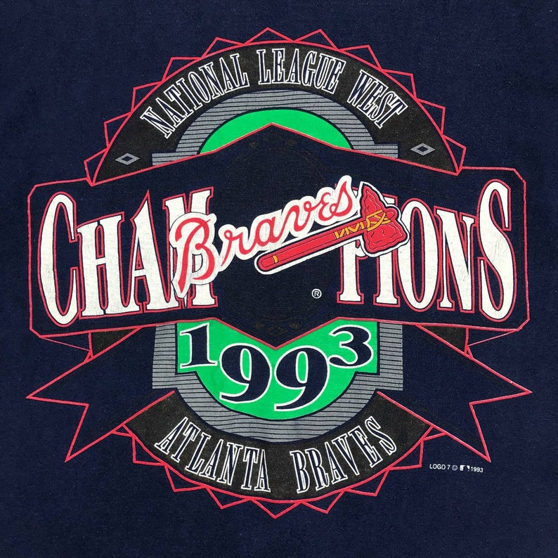 Vintage Style 1993 Logo 7 Mlb Atlanta Braves Crewneck T-Shirt, Mlb Atlanta Braves Champions Shirts, Sweatshirt, Hoodie - Image 2
