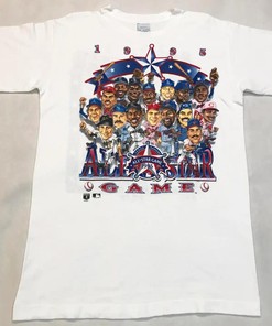Vintage Style 1995 Mlb All Star Game Caricature Tshirt Sweatshirt Pullover Hoodie Reprinted