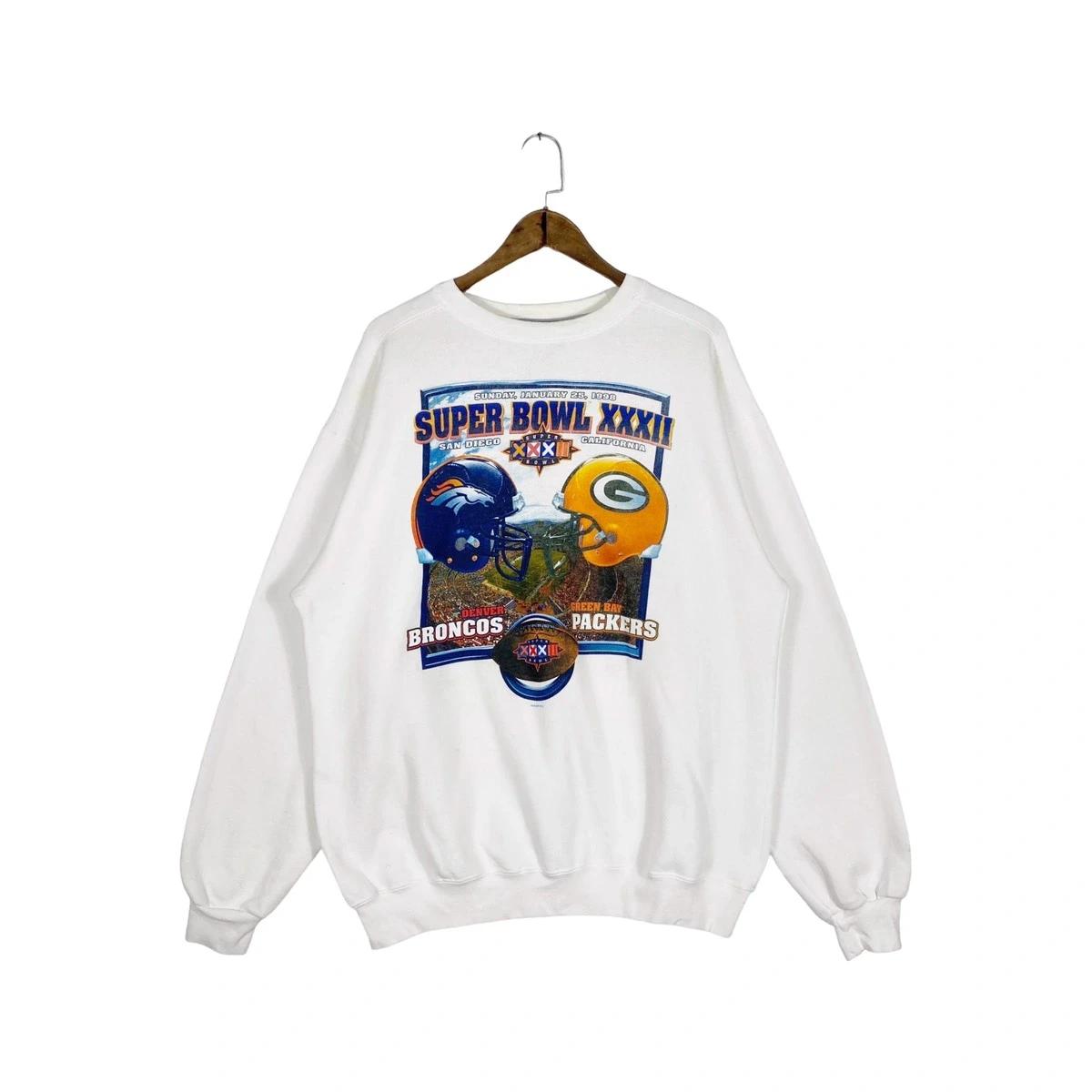 Vintage Style 1998 Super Bowl Denver Broncos Green Bay Packers Sweatshirt T-shirt Ideal Gift for NFL Fans