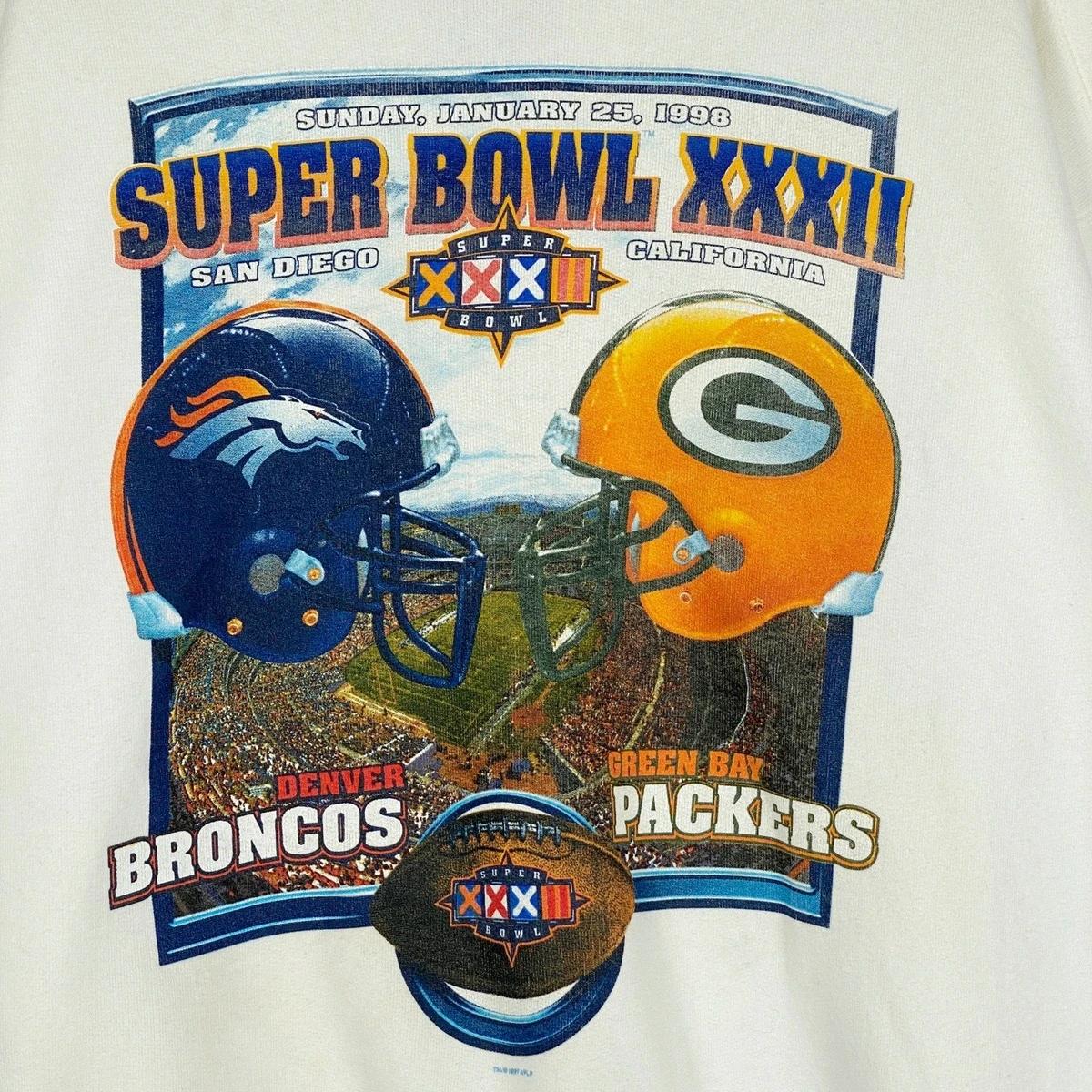 Vintage Style 1998 Super Bowl Denver Broncos Green Bay Packers Sweatshirt T-shirt Ideal Gift for NFL Fans - Image 2