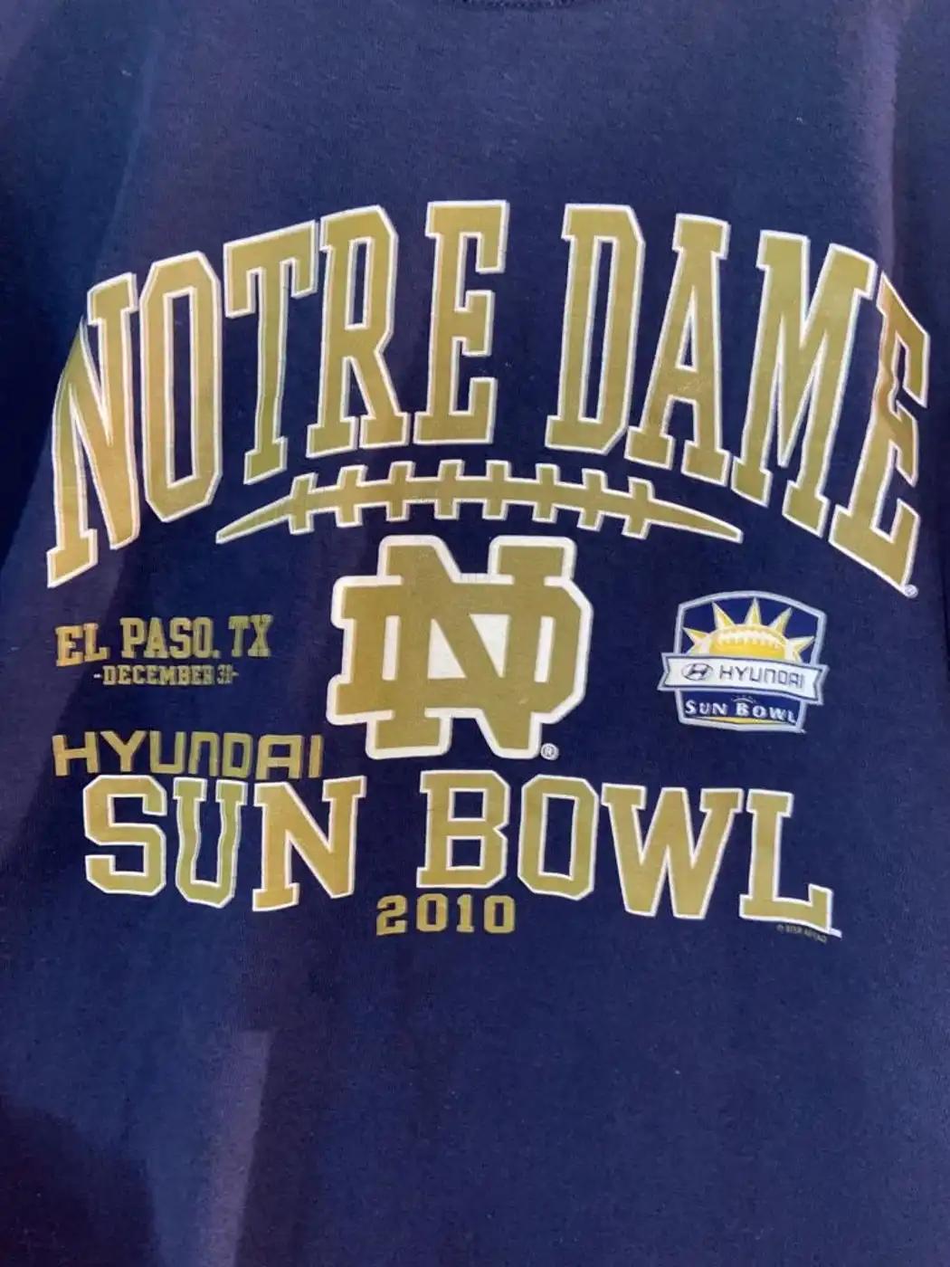 Vintage Style 2010 Notre Dame Sun Bowl Sweatshirt Hoodie Football Game Day T-Shirt Lover - Image 2