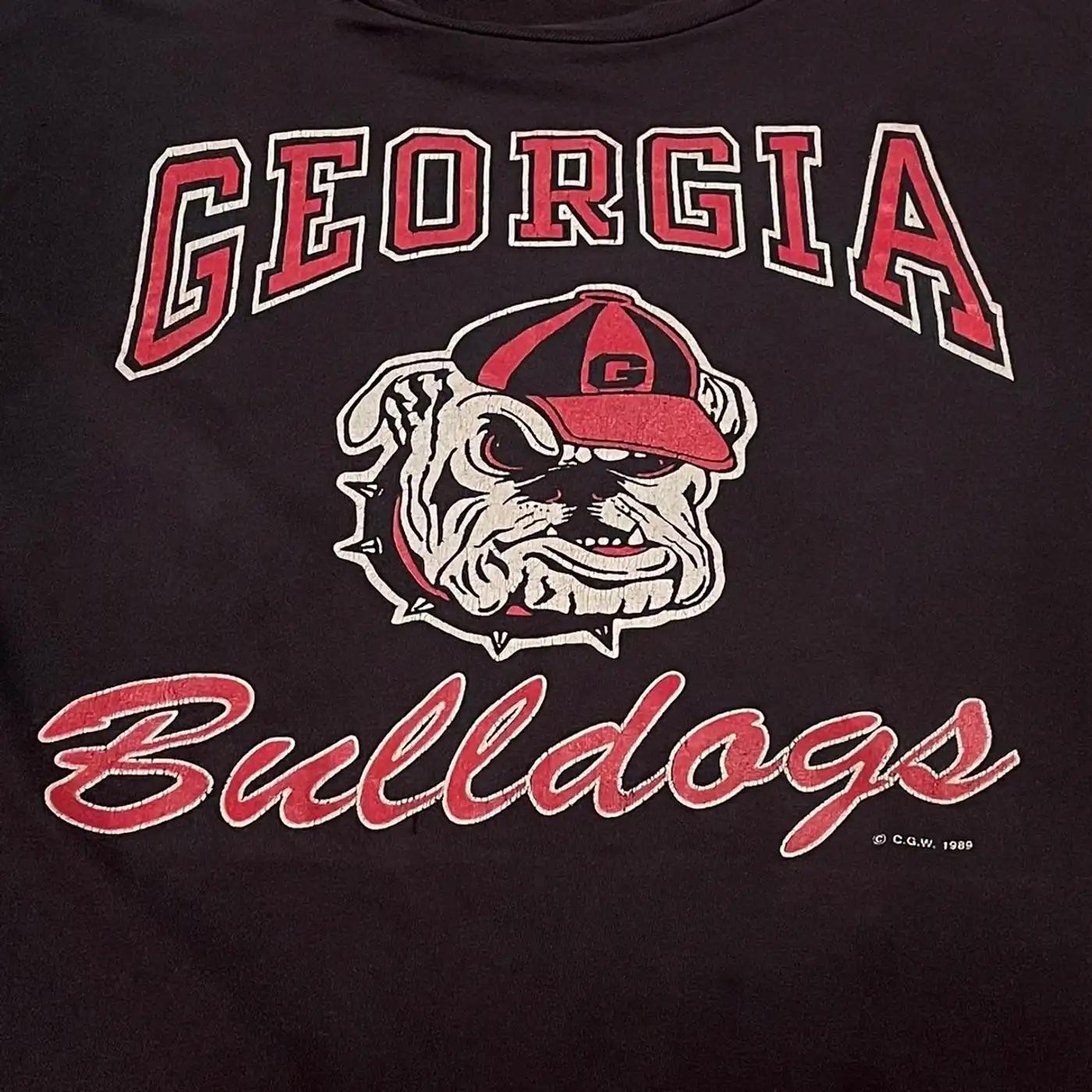 Vintage Style 80’S Georgia Bulldogs Ncaa Football Sport T-Shirt Sweatshirt Hoodie American Football Gifts Lover - Image 2
