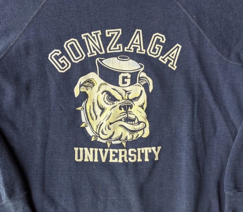 Vintage Style 80S Gonzaga University Sweatshirt, Gonzaga University Shirt, Gonzaga Sweater, Gonzaga Bulldogs - Image 2