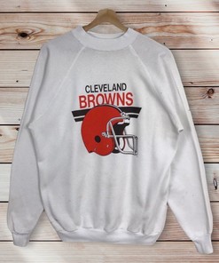 Vintage Style 80’S Nfl Cleveland Browns Crewneck Sweatshirt Sweater Pullover Hoodie