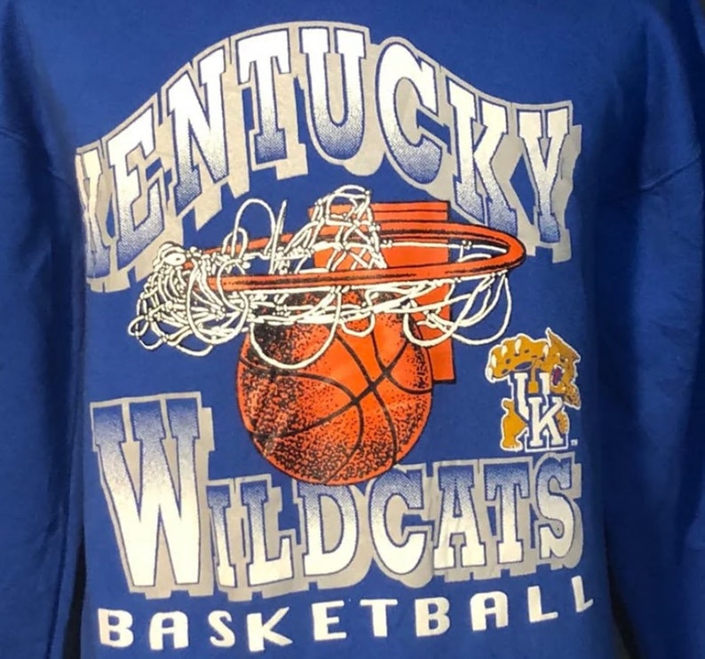 Vintage Style 80S University Of Kentucky Wildcats Basketball Sweatshirt Kentucky Wildcats Sweater - Image 2