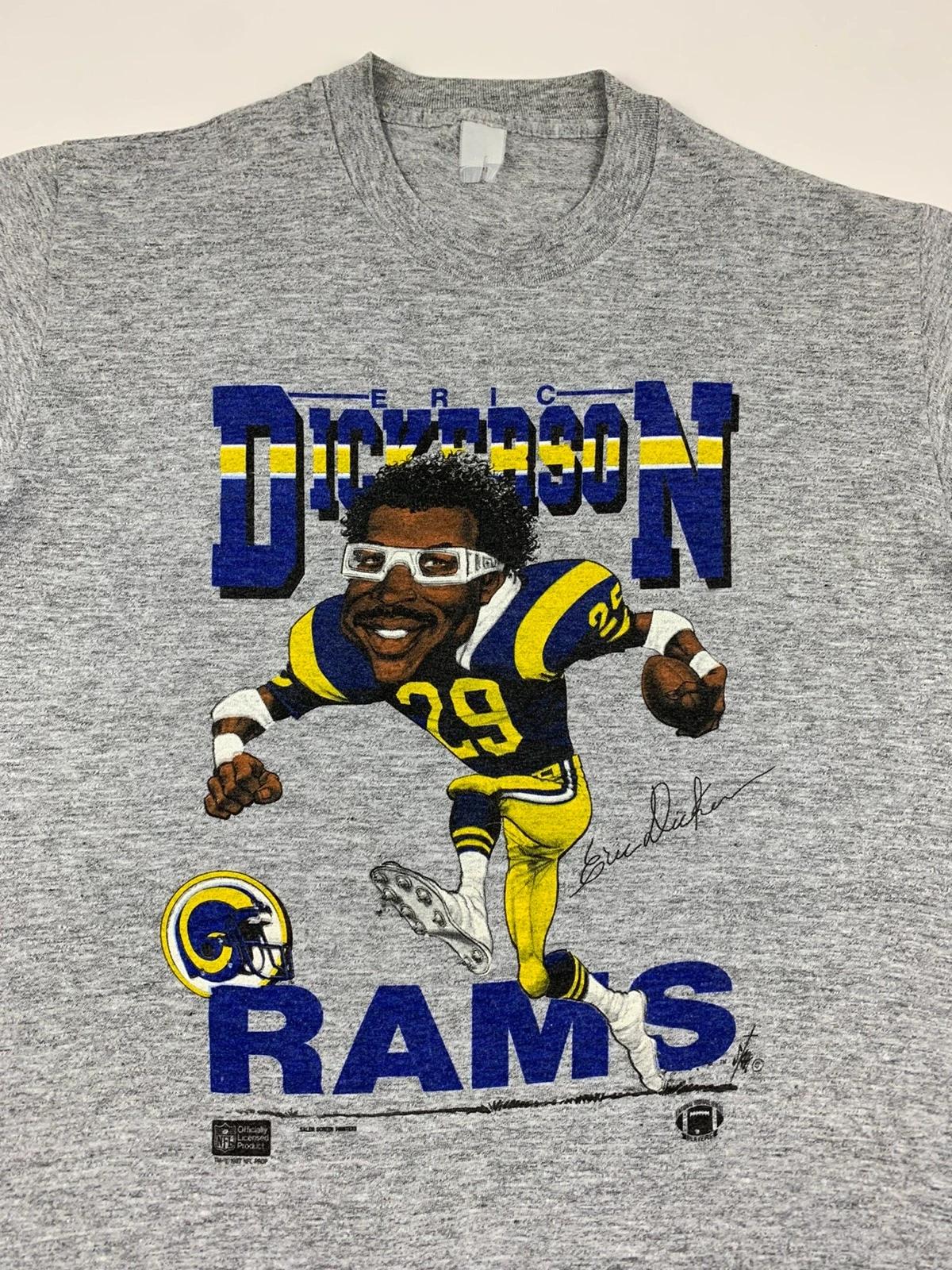 Vintage Style 80s Eric Dickerson St. Louis Rams Caricature Sweatshirt T-shirt Ideal Gift for NFL Fans - Image 2
