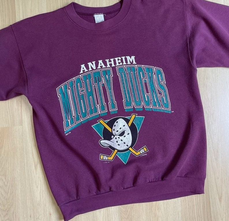 Vintage Style 90S Anaheim Mighty Ducks Crewneck Sweatshirt, Mighty Ducks Shirt, Mighty Ducks Hoodie - Image 2