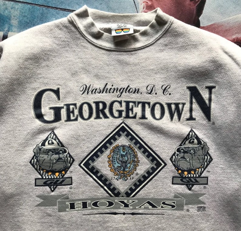 Vintage Style 90S Georgetown Hoyas Crewneck Sweatshirt Perfect For Any Occasion - Image 2