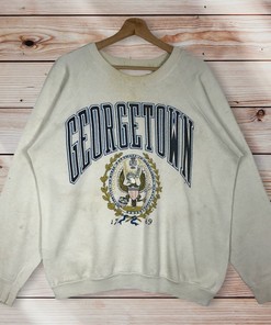 Vintage Style 90’S Georgetown University Hoyas Crewneck Sweatshirt, Georgetown Hoyas Sweater