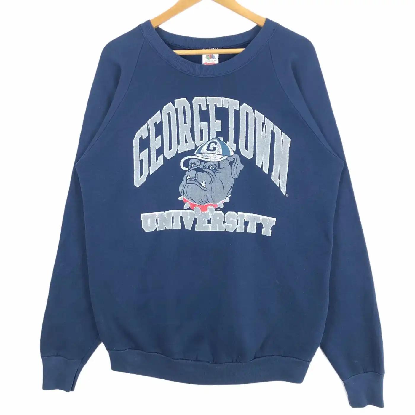 Vintage Style 90S Georgetown University Hoyas T-Shirt Sweatshirt Hoodie American Football Gifts Lover