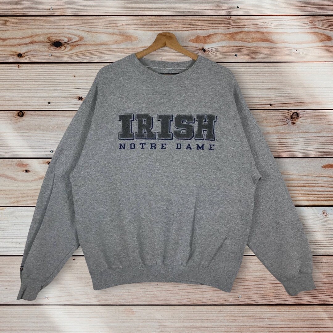 Vintage Style 90’S Irish Notre Dame University Crewneck Sweatshirt Sweater Pullover, Hoodie