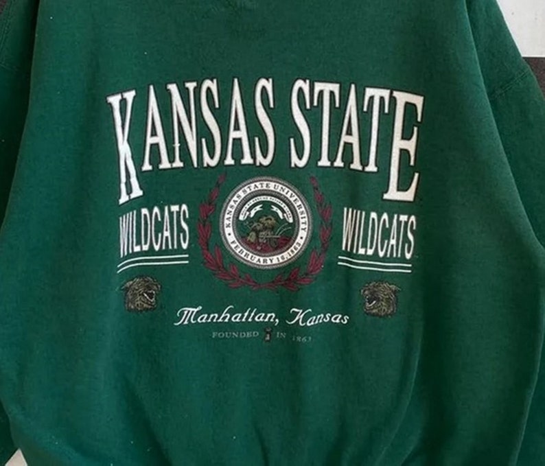 Vintage Style 90S Kansas State University Wildcats Sweatshirt, Vintage Style 90S Shirt, Kansas State University Crewneck - Image 2