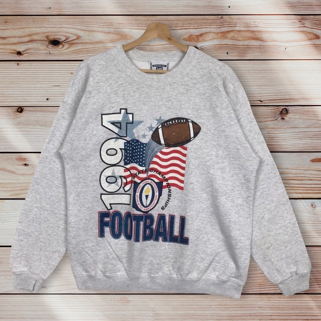 Vintage Style 90’S Lee Ohio High School American Football Club Printed Crew Neck Sweatshirt 1994 State Championship