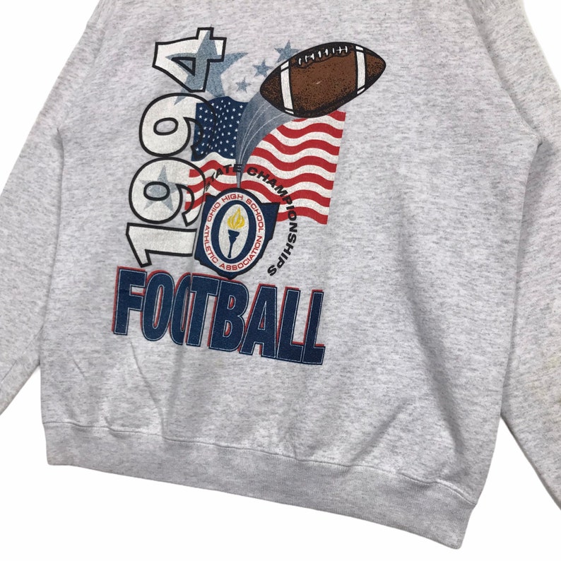 Vintage Style 90’S Lee Ohio High School American Football Club Printed Crew Neck Sweatshirt 1994 State Championship - Image 2