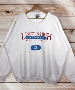Vintage Style 90’S Lincoln High School Patriots Crewneck Sweatshirt Sweater Pullover