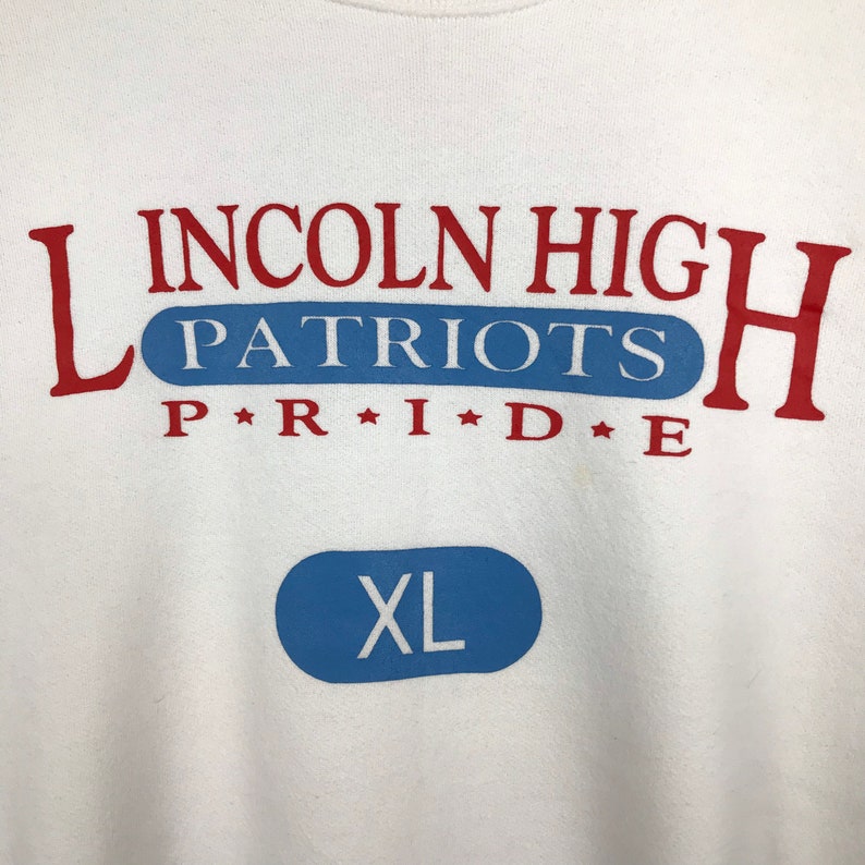 Vintage Style 90’S Lincoln High School Patriots Crewneck Sweatshirt Sweater Pullover - Image 2
