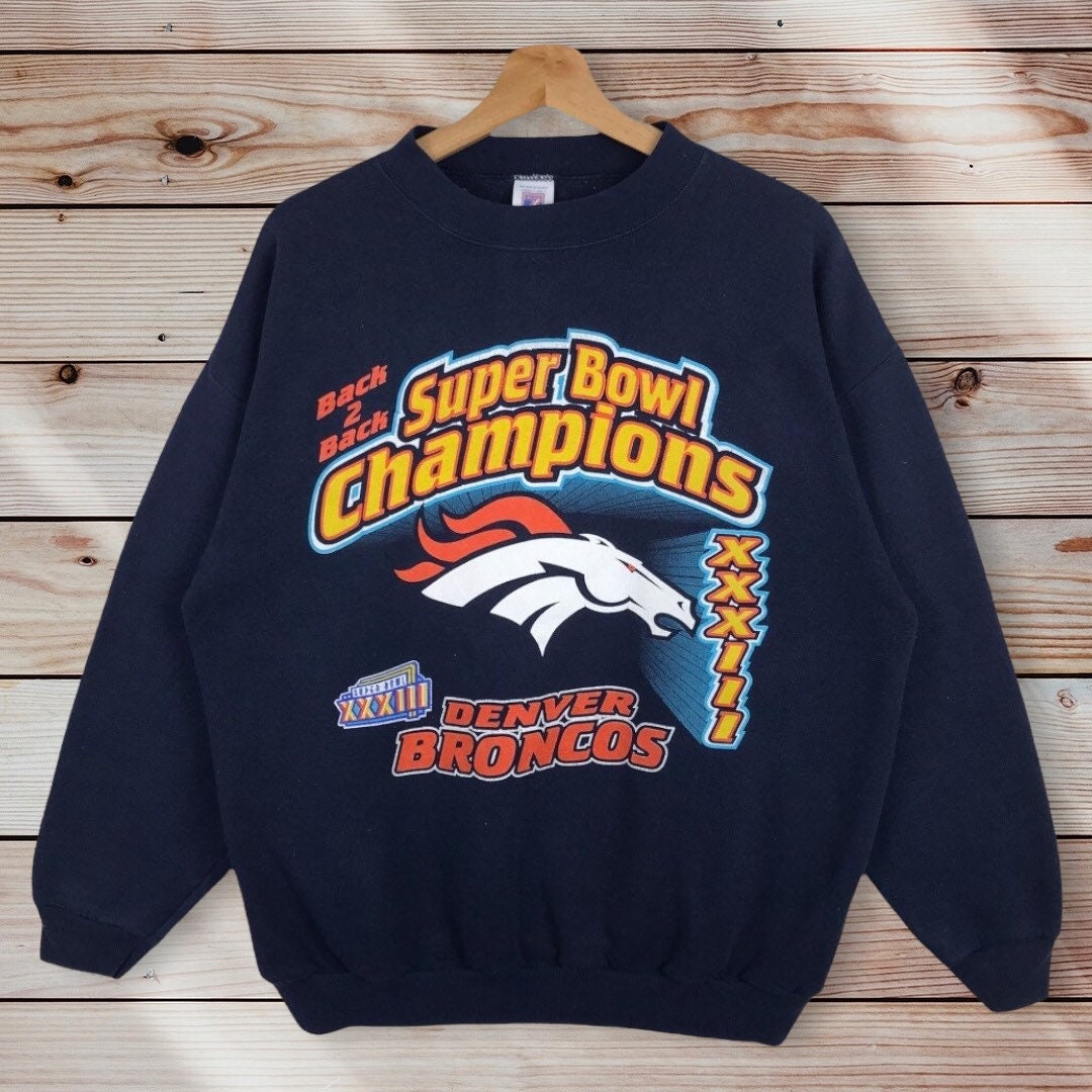 Vintage Style 90’S Logo 7 Nfl Denver Broncos Crew Neck Sweatshirt, Nfl Denver Broncos Sweater Pullover