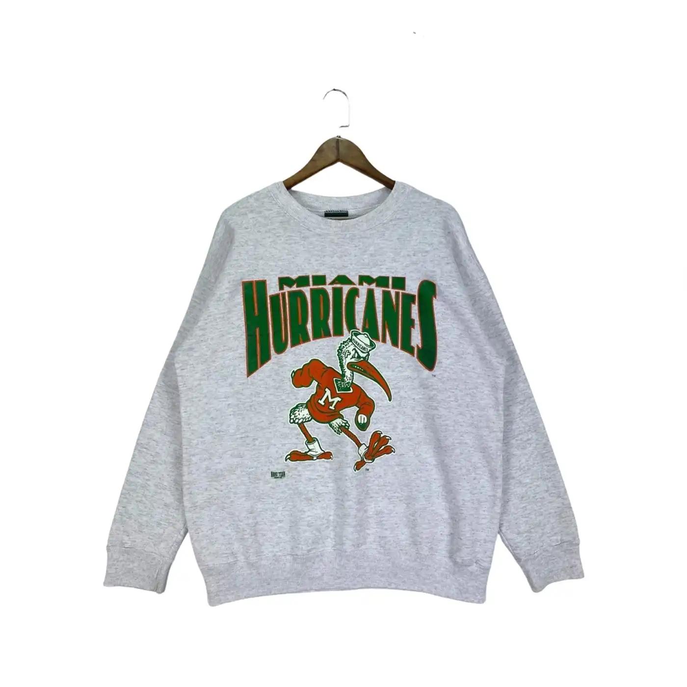 Vintage Style 90S Miami Hurricanes Sweatshirt Hoodie Football Game Day T-Shirt Lover