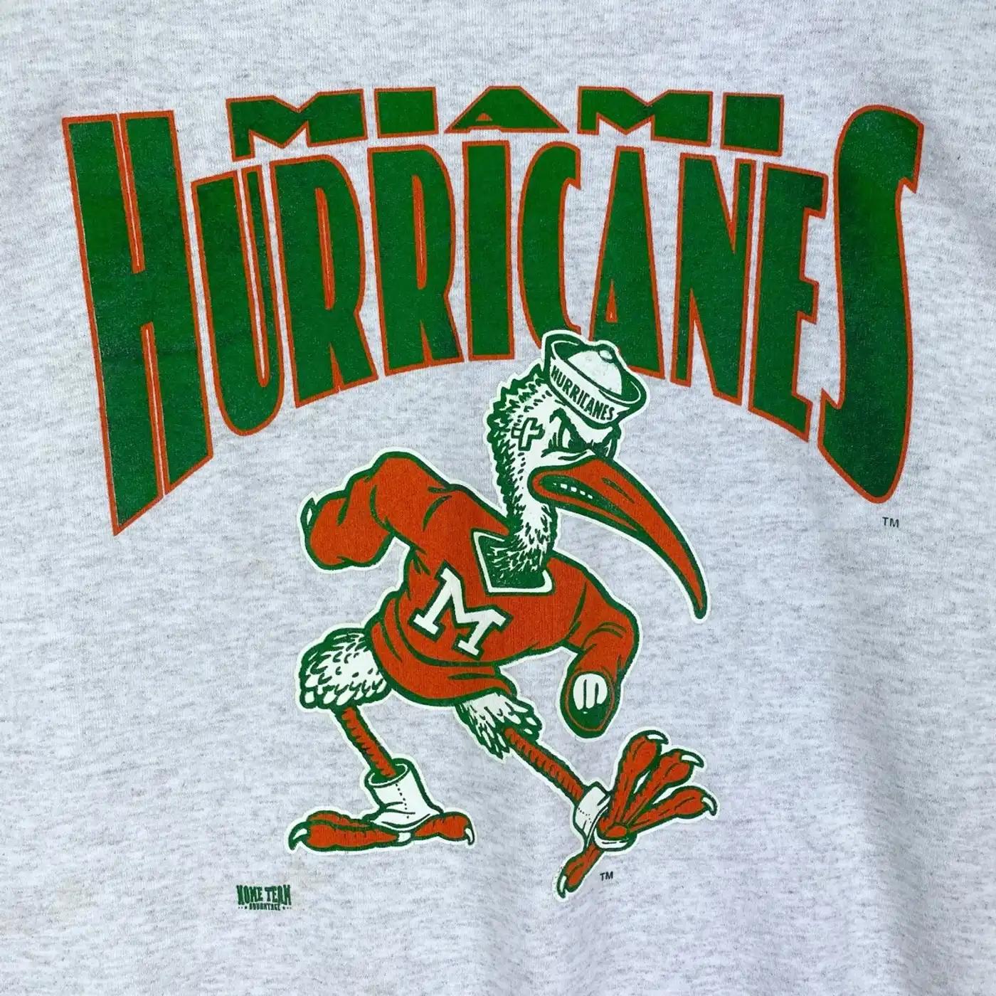 Vintage Style 90S Miami Hurricanes Sweatshirt Hoodie Football Game Day T-Shirt Lover - Image 2