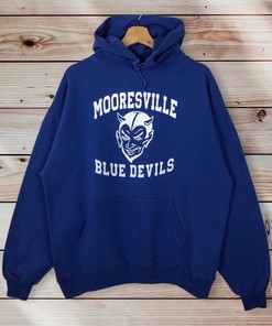 Vintage Style 90’S Mooresville Blue Devils Football Pullover Hoodie Sweater Pullover