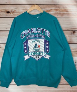 Vintage Style 90’S Nba Charlotte Hornets Crewneck Sweatshirt, Nba Charlotte Hornets Sweater Pullover